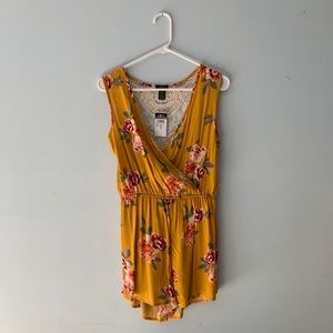 Yellow floral romper